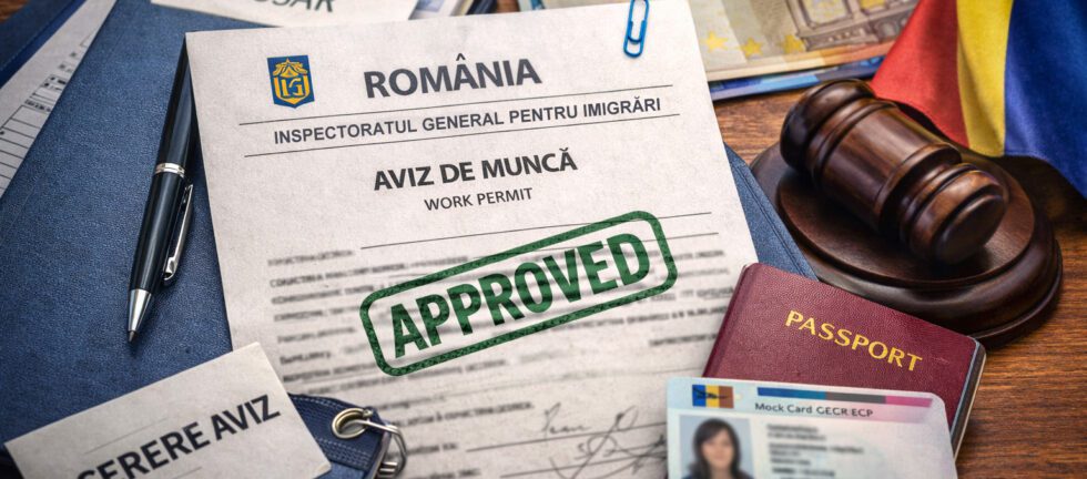 Aviz de muncă IGI pentru cetățeni non-UE în România – dosar angajator, pașaport, document aprobat și formular cerere aviz