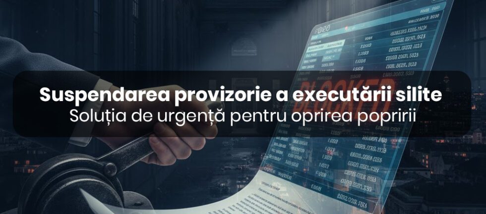 suspendarea provizorie a executarii silite oprire urgenta poprire conturi