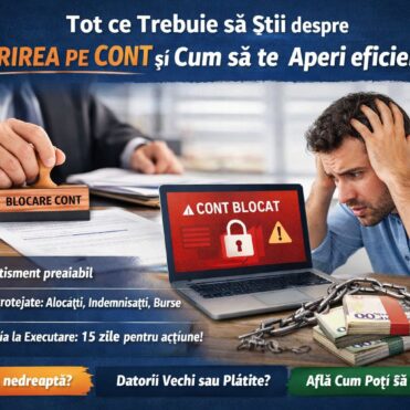 Poprire pe cont bancar, cont blocat, executarea silită și probleme financiare